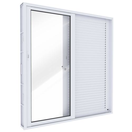 Porta Balcão De Aço Branca De Correr 3 Folhas - Lucasa Facilità