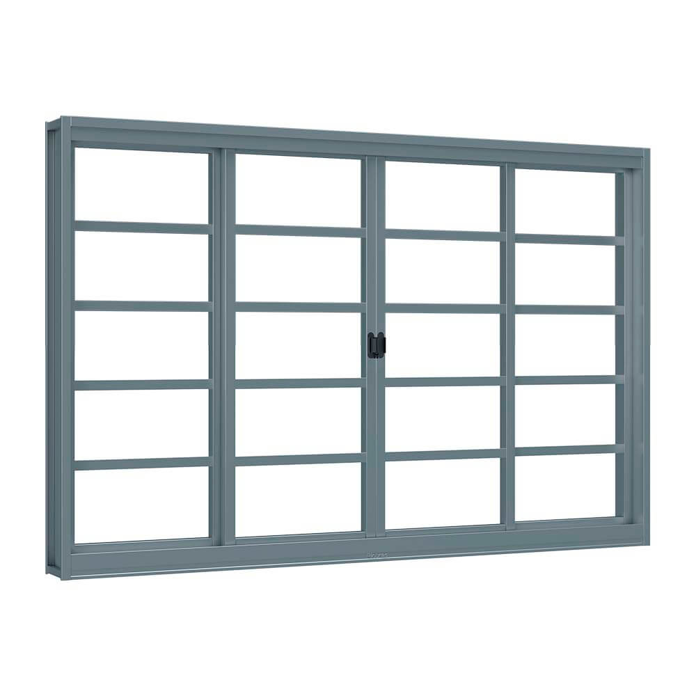 Janela de aço de correr 4 folhas - Riobras Aço