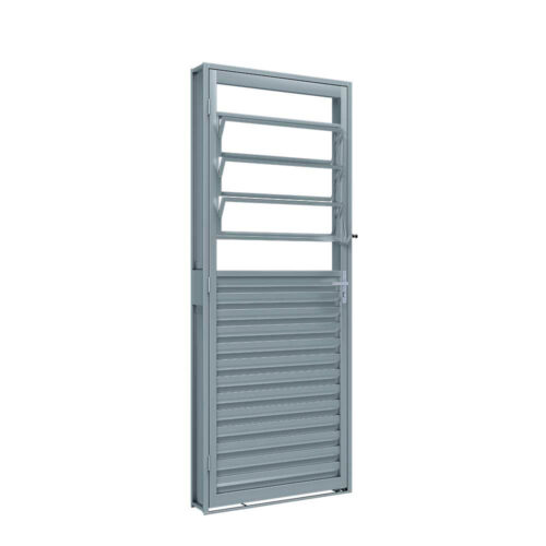 Porta de abrir de aço mista com basculante - Riobras Aço