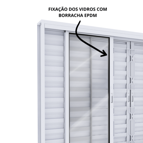 Janela Veneziana de Aço 6 Folhas com Grade Mosaico e Fecho Embutido - Lucasa Facilita - Imagem 3