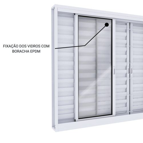 Janela Veneziana de Aço 6 Folhas com Grade Quadrada e Fecho Embutido - Lucasa Facilita - Imagem 4