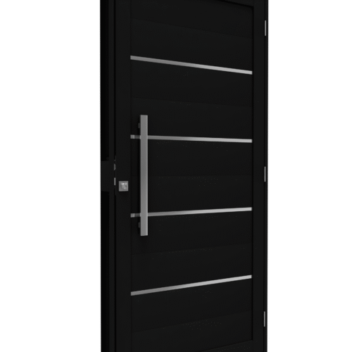 PORTA DE GIRO LAMBRI DE AÇO COM FRISO COM PUXADOR 60CM - LUCASA FACILITA