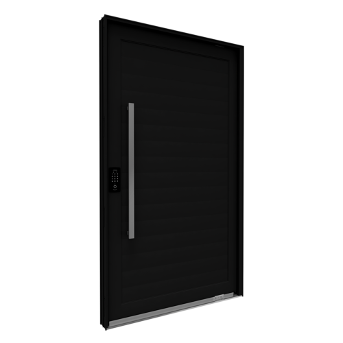 Porta aluminio pivotante com fechadura digital