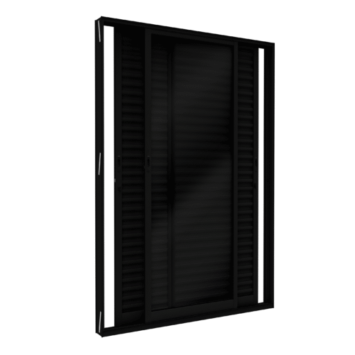 Porta Balcão de Alumínio com 3 Folhas móveis e Fechos Embutidos 215X160 - Lucasa Ideale