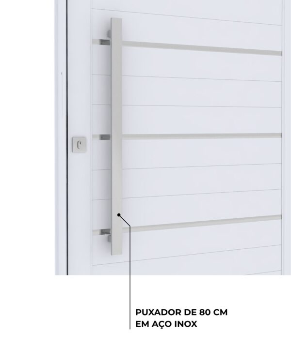 Porta de Alumínio Pivotante Lambri com Friso e Puxador 215x105 - Lucasa Ideale - Imagem 6