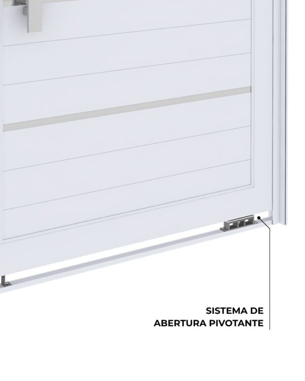 Porta de Alumínio Pivotante Lambri com Friso e Puxador 215x105 - Lucasa Ideale - Imagem 4