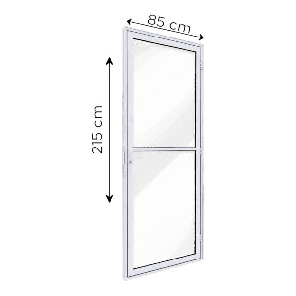 Porta de Alumínio de Giro de Vidro com Travessa 215x85 - Lucasa Ideale - Imagem 3