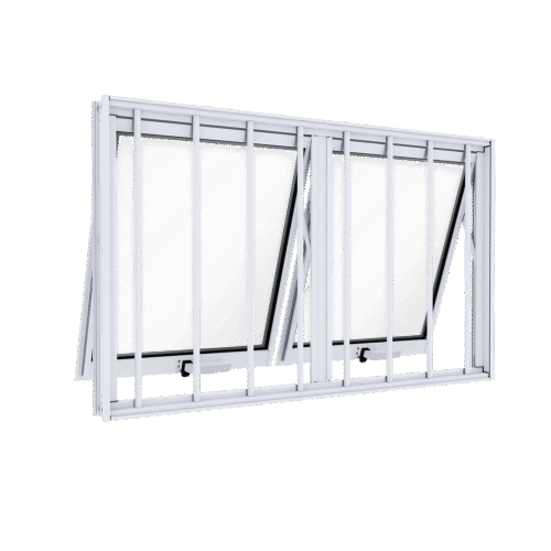 Janela Maximo ar Duplo Horizontal de Alumínio com Grade 60x100 - Lucasa Ideale