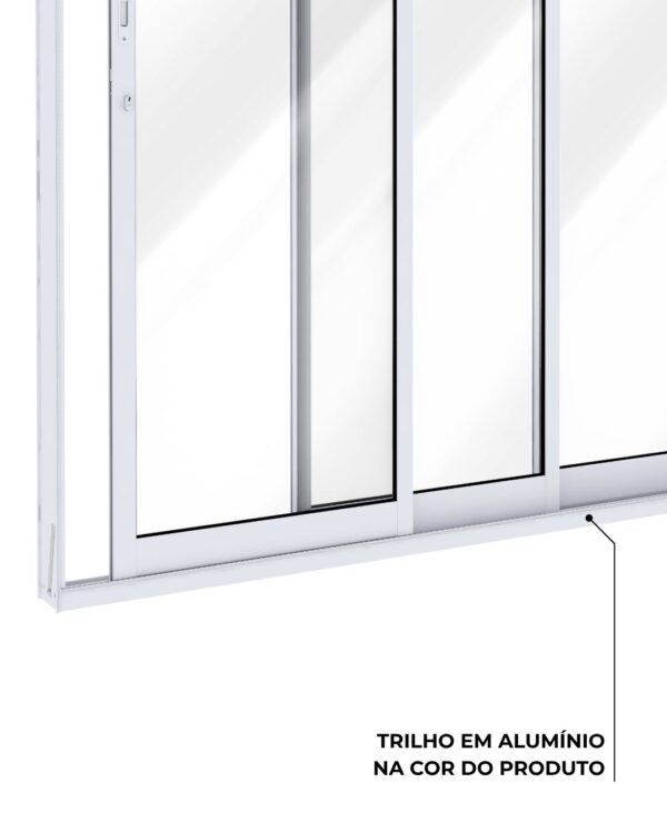 Porta de Alumínio de Correr Lateral 3 Folhas Móveis  - Lucasa Ideale - Imagem 2