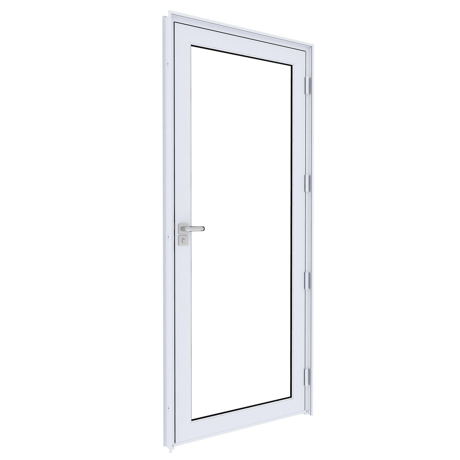 Porta de Alumínio de Giro com Vidro Temperado - Lucasa Eccellente