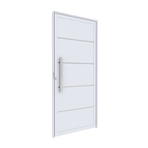 Porta de Alumínio de Giro Lambri com Friso e Puxador de 60cm em Alumínio - Lucasa Ideale