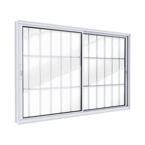 Janela de Alumínio de Correr Lateral com Grade 2 Folhas Móveis - Lucasa Ideale