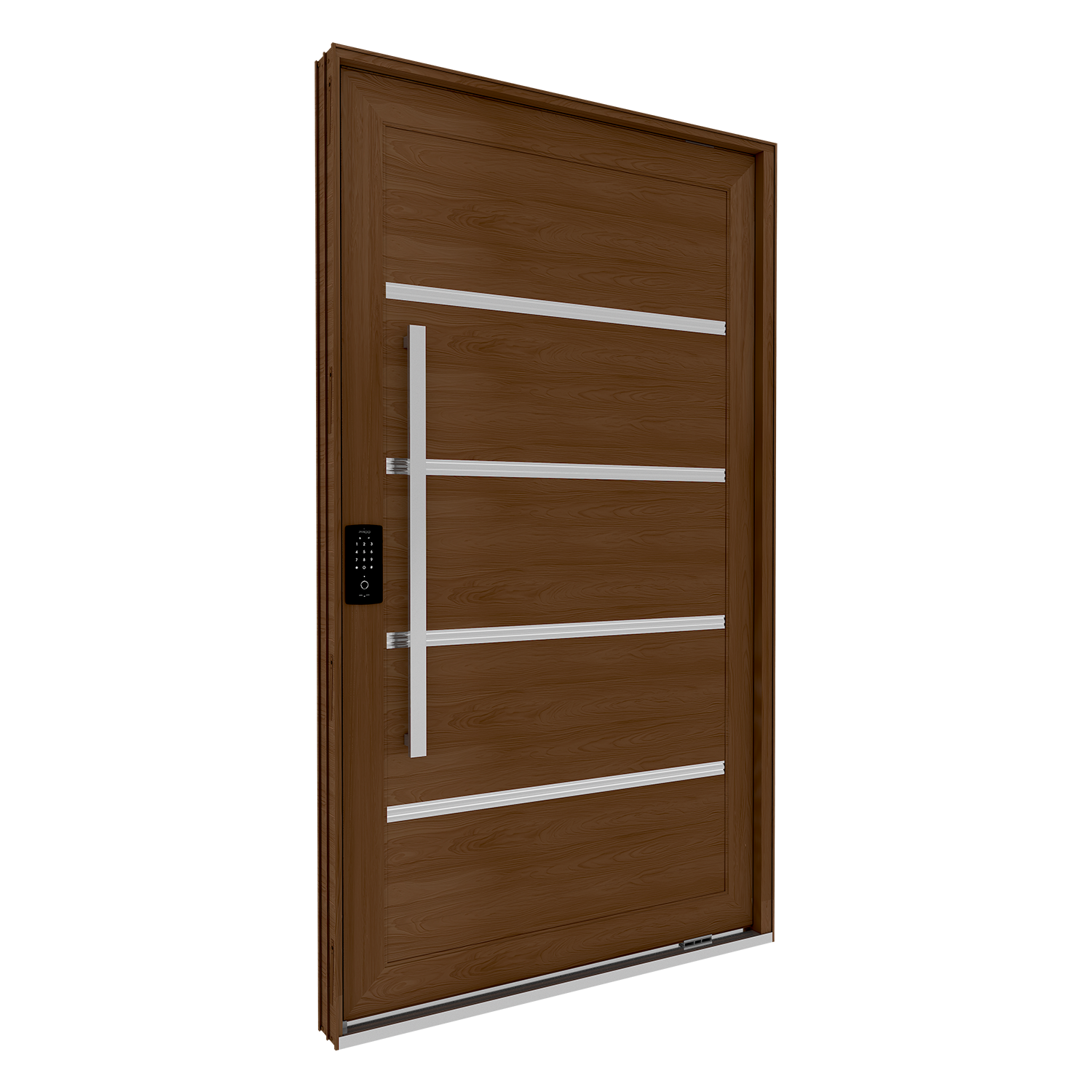 Porta de Alumínio Pivotante com Friso Puxador de 1M e Fechadura Digital - Imagem 3