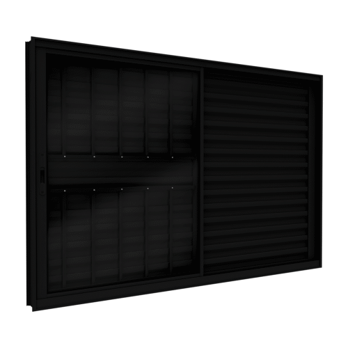 Janela de Alumínio Veneziana de Correr Lateral 3 Folhas - Lucasa Ideale