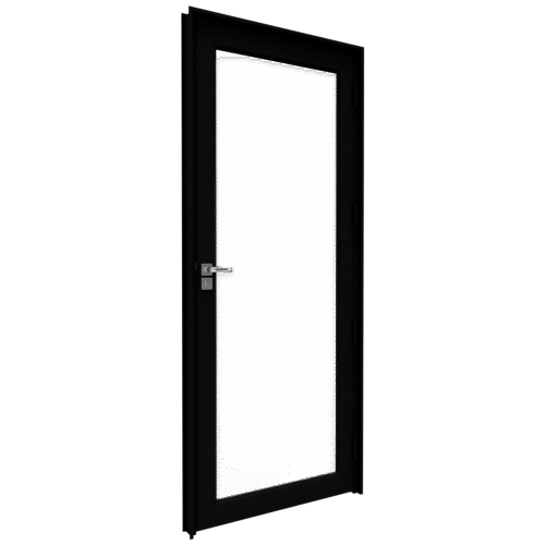 Porta de Alumínio de Giro com Vidro Temperado - Lucasa Eccellente