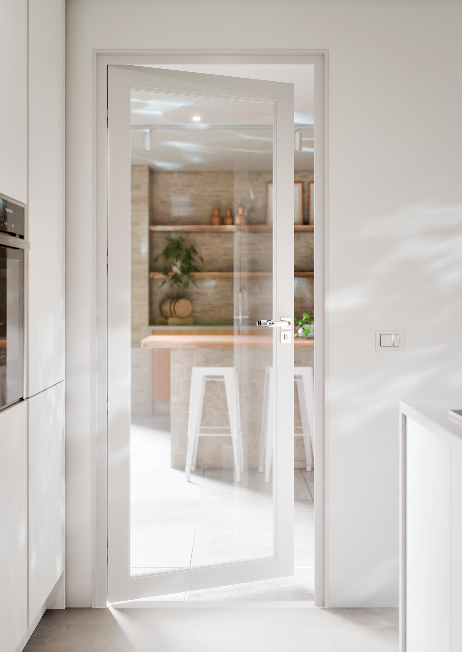 Porta de Alumínio de Giro com Vidro Temperado - Lucasa Eccellente - Imagem 4