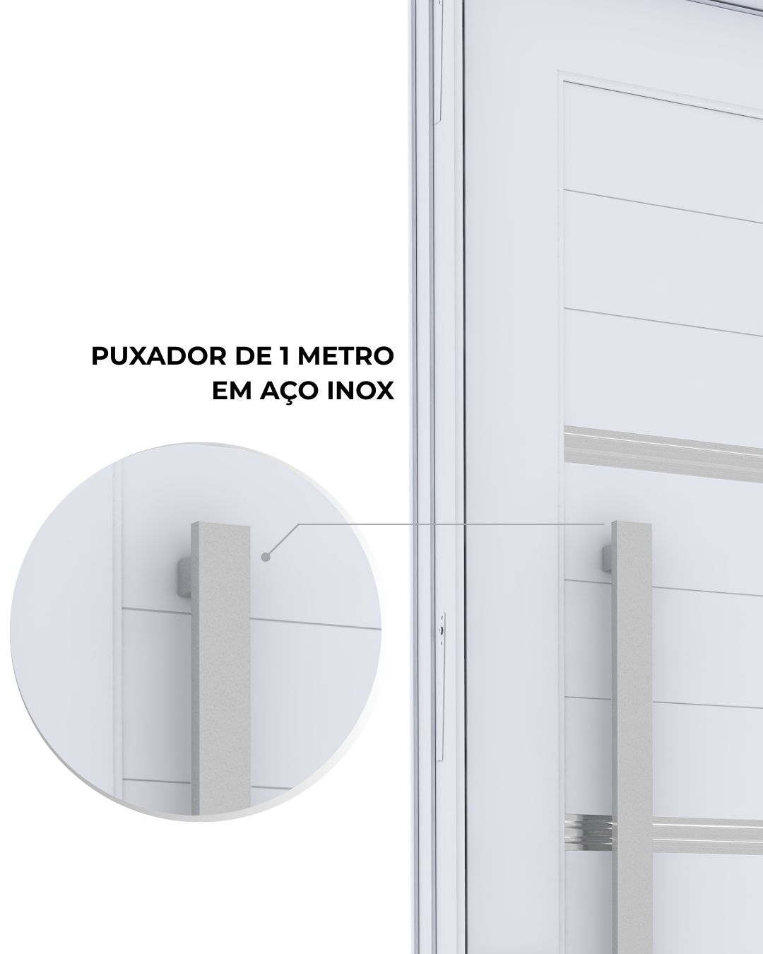 Porta de Alumínio Pivotante com Friso Puxador de 1M e Fechadura Digital - Imagem 5