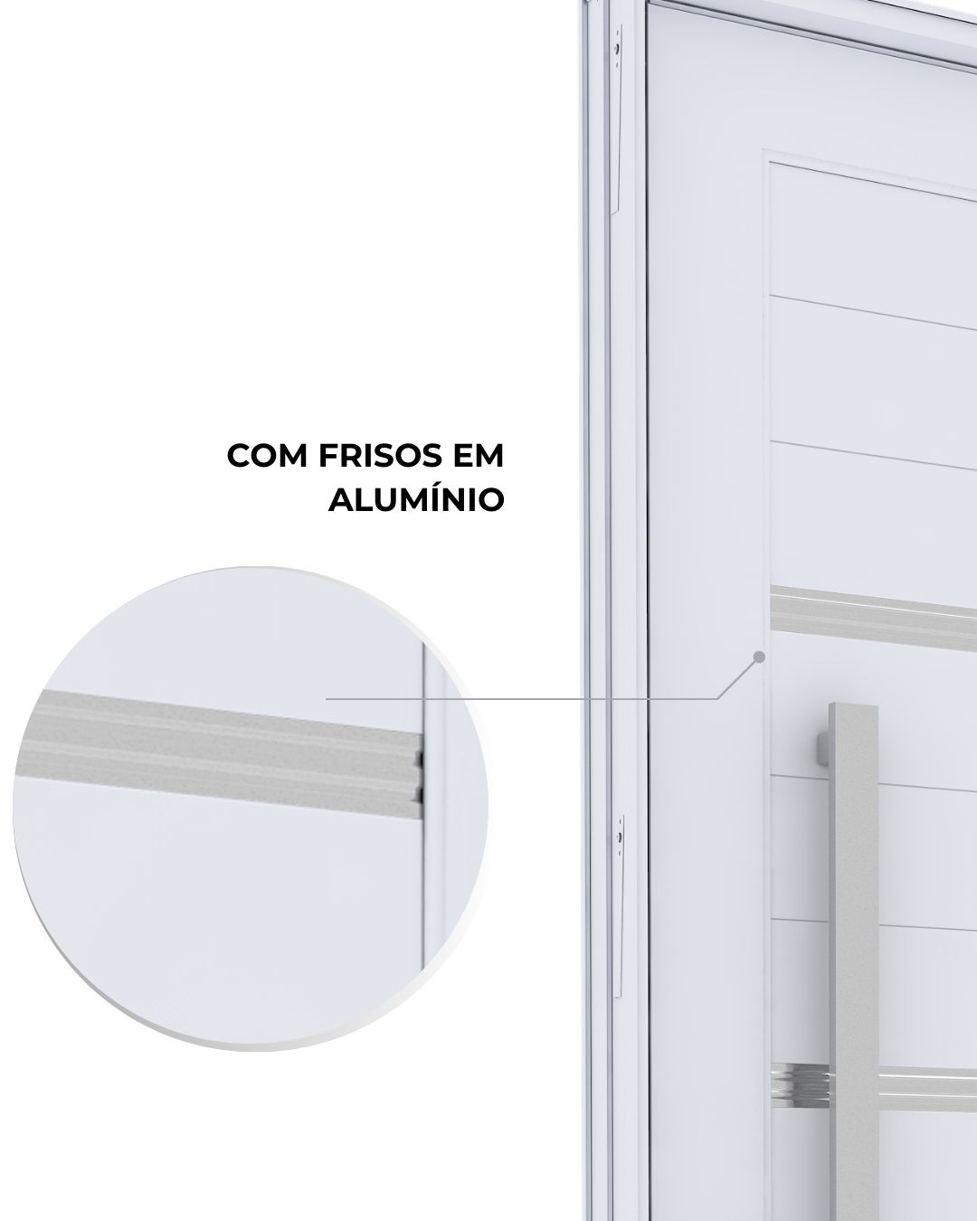 Porta de Alumínio Pivotante com Friso Puxador de 1M e Fechadura Digital - Imagem 4