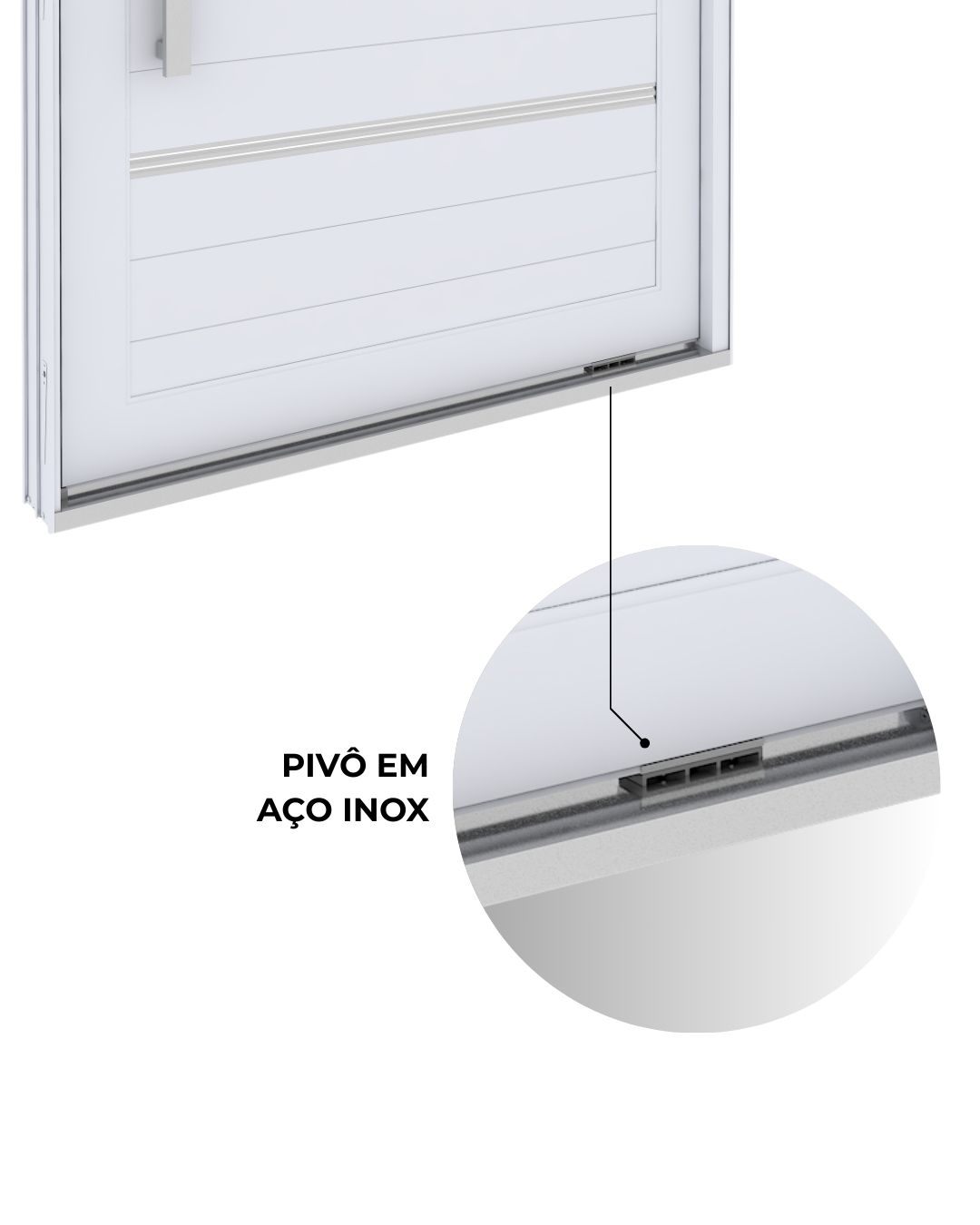 Porta de Alumínio Pivotante com Friso Puxador de 1M e Fechadura Digital - Imagem 7