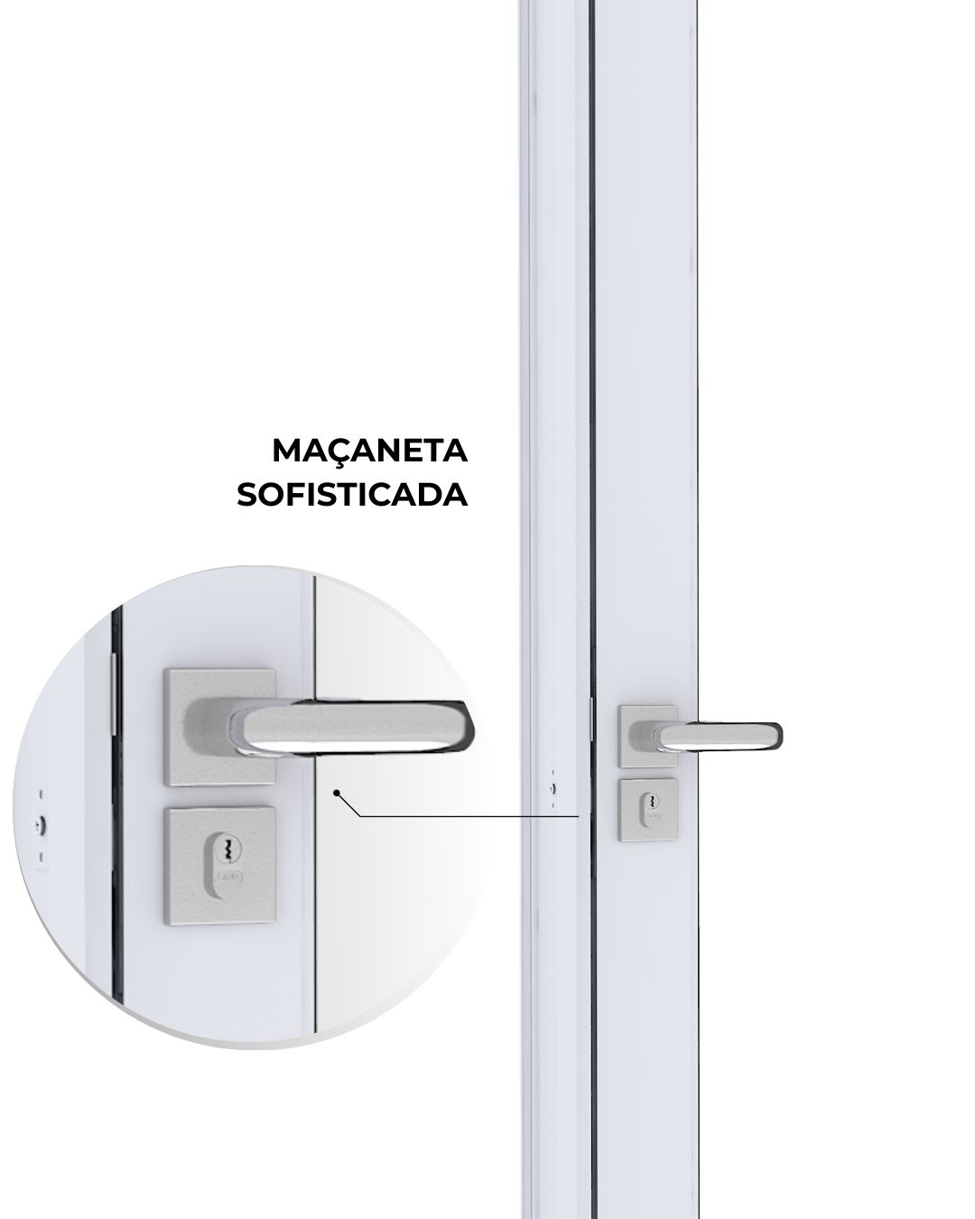 Porta de Alumínio de Giro com Vidro Temperado - Lucasa Eccellente - Imagem 7