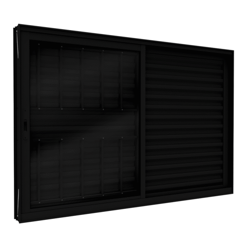 janela veneziana 3 folhas de alumínio